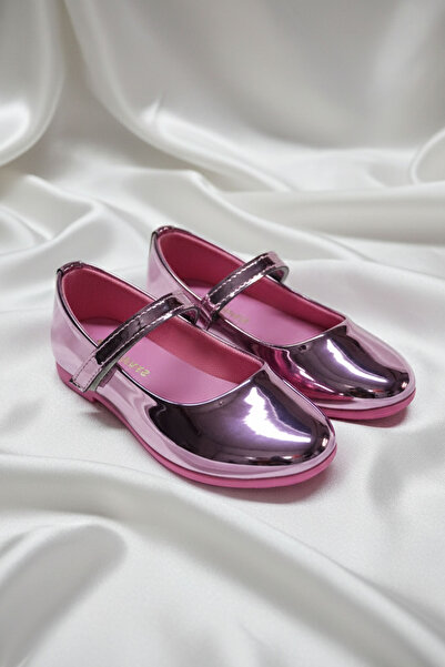 welissa Pink Mirror Patent Leather Girl's Ballerinas