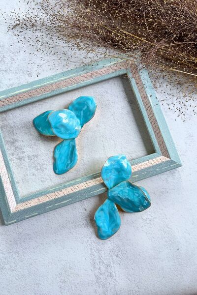 Meva Takı ve Aksesuar Flower Shaped Design Earrings I Mev'Art Collection