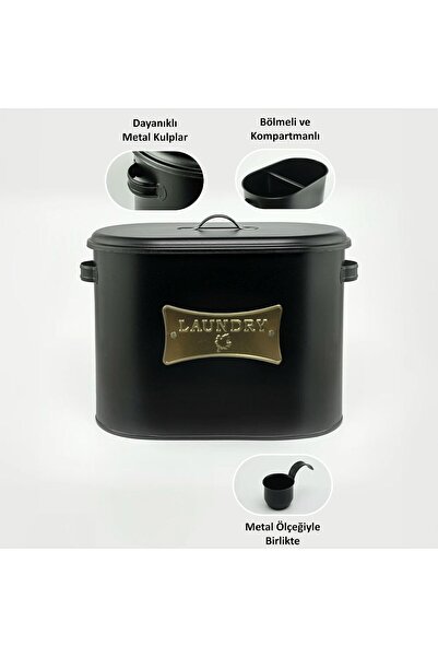 Laundry Metal 2 Bölmeli Deterjan Kutusu Lr040