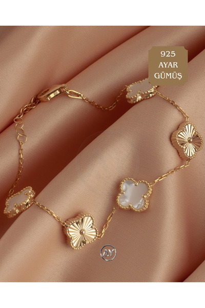 AY MÜCEVHER 925 Ayar Orijinal Gümüş Yonca Bileklik – Şık & Zarif Tasarım, Garanti Belgeli