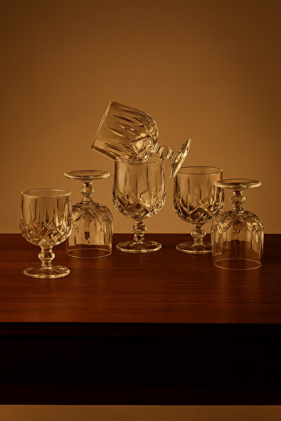 Delisoga ✨ Luxury crystal goblets set with an elegant engraved design - 12 cm high and 240 ml capacity