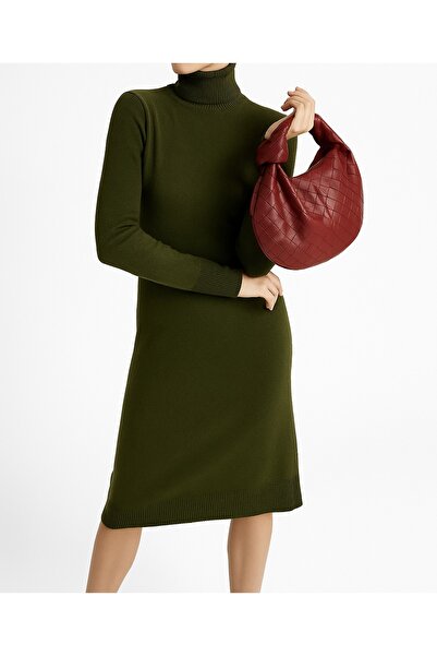 Kumsal Allure Luna Knitted Patterned Leather Hobo Bag – Zippered Luxury Design