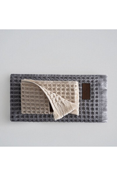 Ecocotton Seren 4-комплект рушників 100% органічна бавовна Вафельний піке Бежево-антрацитовий 30*50-50*90