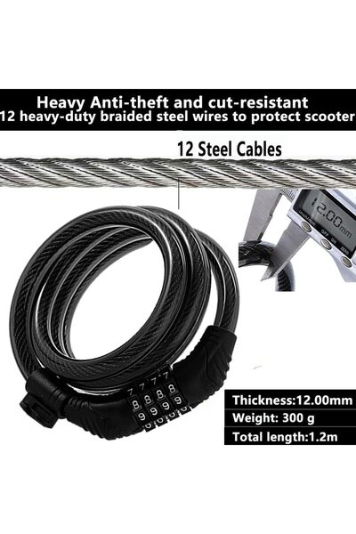 Lumely Bike Lock,4 Feet Bike Cable Locks High Security 4 Digit Combination Lock,with Mounting Bracket