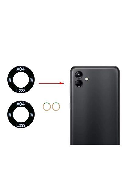 Fodos Samsung Galaxy A04E Rear Camera Glass Lens with Adhesive Outer Glass Sm...