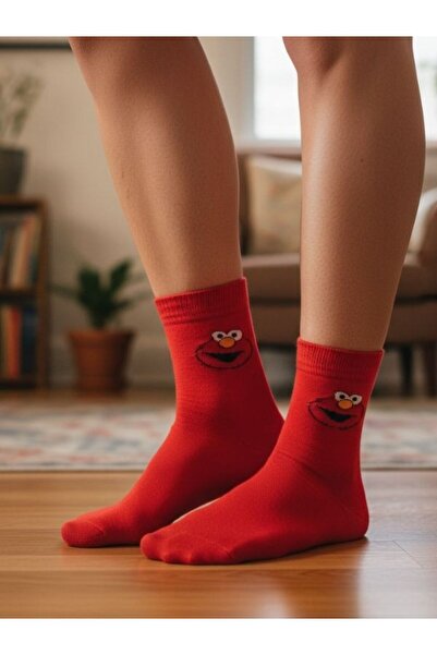 Generic Brand Red Cookie Monster Design Socket Socks