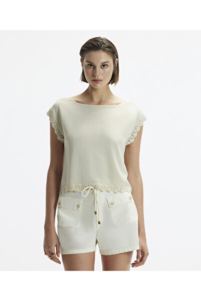 Yargıcı Cep Detaylı Denim Bermuda