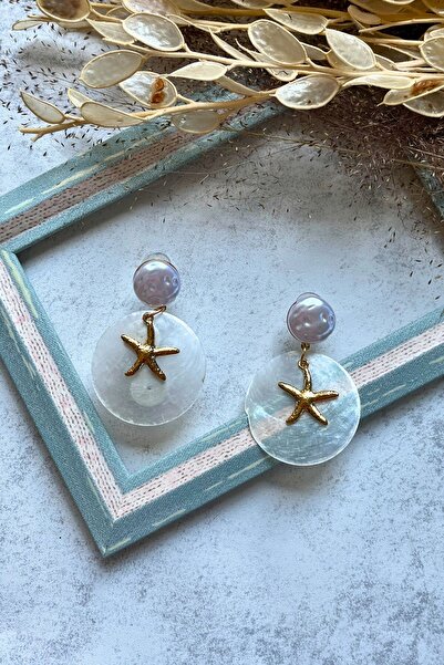Meva Takı ve Aksesuar Pearl Starfish Earrings I Mev'Art Collection