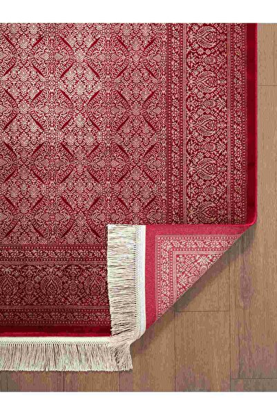 Karmen Halı Imperial Luxe IL007J Kırmızı Çerçeveli Halı Klasik Desen 100 Tara...
