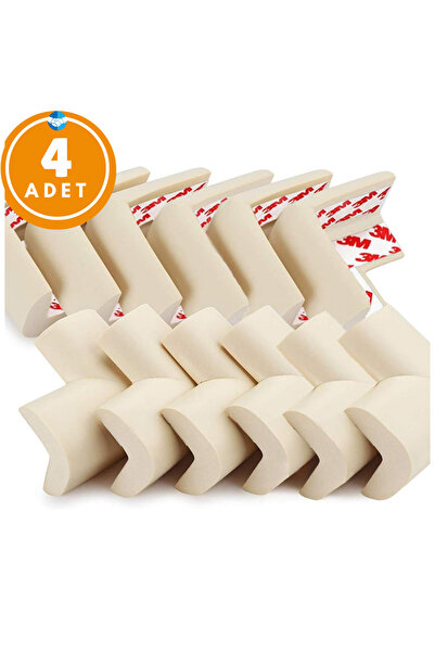 Miningaa 3m Brand Rubber Table Coffee Table - TV Unit Edge Corner Protector, Gift Cream Color (SET OF 4)
