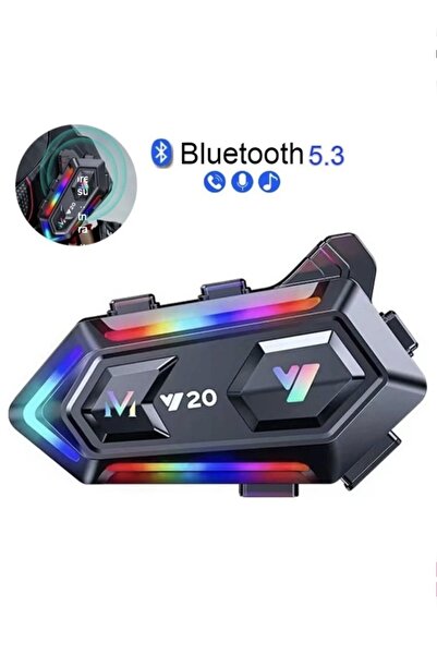 ADR Y20 Upgrade Intercom Rgb Led Işıklı Telsiz Özellikli Motosiklet Kask Kulaklığı Interkom