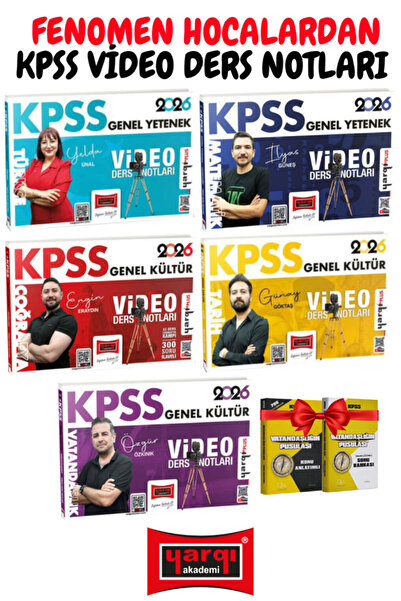 Yargı Yayınları KPSS 2026 Fenomen Hocalardan Tüm Dersler Video Ders Notu (Yel...