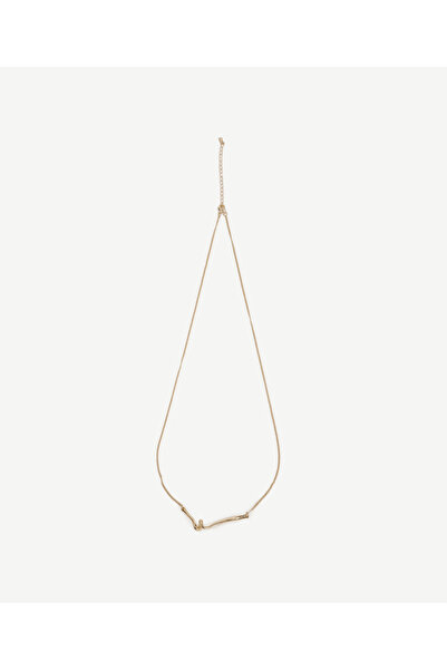 Yargıcı Metal Uç Detaylı İnce Kolye