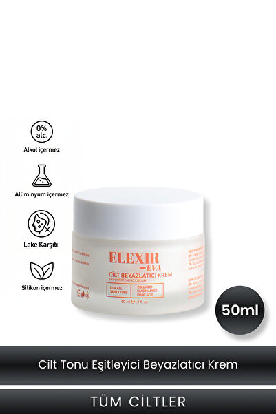 Elexir Eva Cilt tonu eşitleyen,leke karşıtı,glutatyon içeren brightening Cream-Aydınlatıcı Krem-50ml
