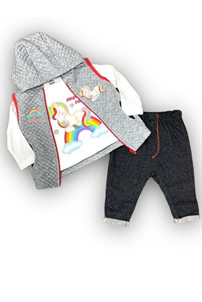 Mnk Baby&Kids طقم أطفال مبطن مكون من طقم فيست قطع للفتيات الصغيرات MNK0423 NAR ÇİÇEĞİ