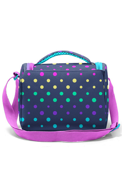 Coral High Kids Navy Blue Colored Polka Dot Patterned Thermo Lunchbox 22772