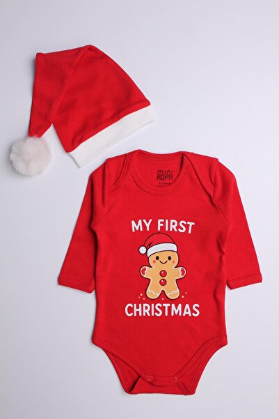 Mini Ropa First Christmas Bebek Yılbaşı Kostümü Yeni yıl Seti Noel Şapkalı
