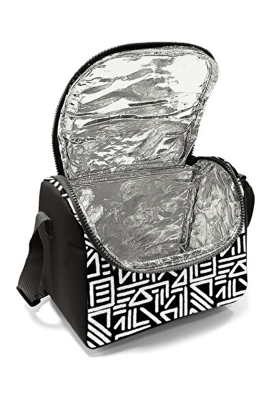 Coral High Kids Black and White Geometric Patterned Thermo Lunchbox 22782