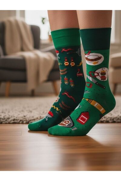 AKSU ÇORAP جوارب منقوشة على شكل شواية يمين ويسار