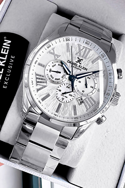 Daniel Klein Exclusive Erkek Kol Saati 3 Atm Su Geçirmez Gümüş Renk Çelik Kor...