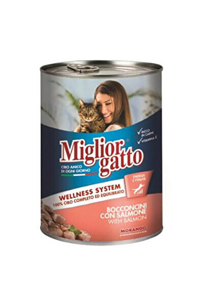Miglior Gatto Somon Balıklı Yetişkin Kedi Konservesi 12 Adet 405 gr