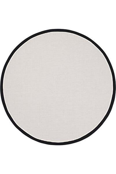 Cool Halı Oslo Beyaz Yuvarlak Mutfak Halısı Hasır Görünümlü Leke Tutmayan Gir...