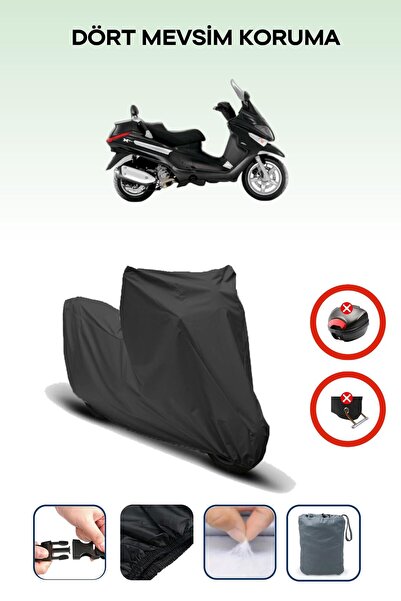 Breen Piaggio X Evo 250 حقيبة خلفية سوداء غير متوافقة مع العلامة التجارية للد...