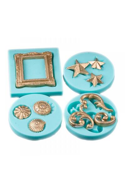 enc Silikon Kalıp 4 Lü Desenli Mavi