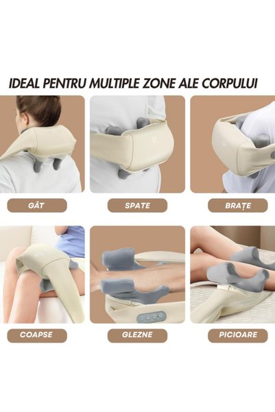 NOVIEDO Aparat de masaj RelaxU pentru relaxare musculară, funcție de încălzire