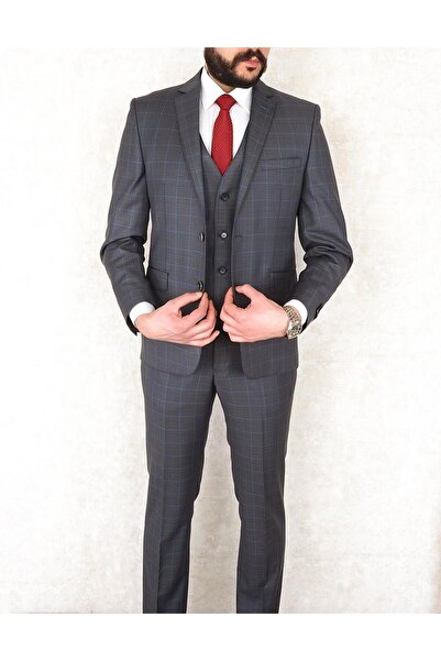 Jan Carlucci Yünlü Slimfit Yelekli Drop 6 Takım