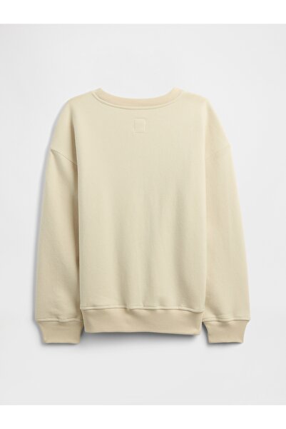 GAP Erkek Çocuk Krem Vintage Soft Çizgili Sweatshirt