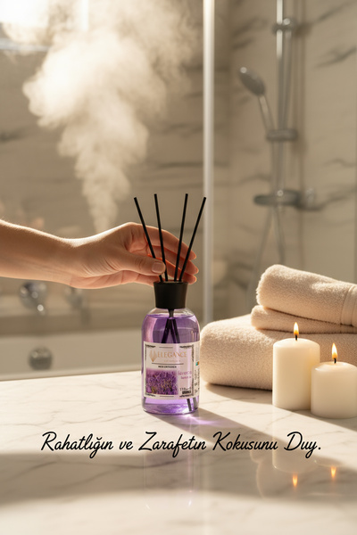 Elegance vip Perfume Lavanta.. Reed Diffuser Bambu Çubuklu Oda Kokusu (110 Ml)