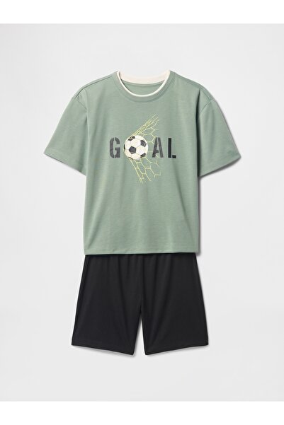 GAP Erkek Çocuk Yeşil Şort Pijama Takımı