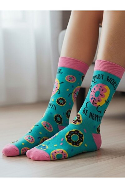 AKSU ÇORAP جوارب ملونة منقوشة من Donut Worry Be Happy