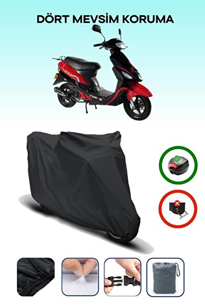 Breen Black Arora Ar 50-10 Toros Motorcycle Tarpaulin Rear Bag Compatible