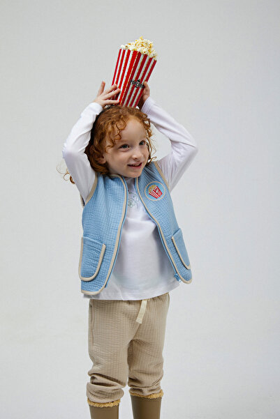Miela Kids Contrast Piping Quilted Vest