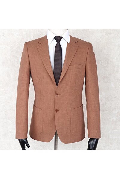 Jan Carlucci Summer Two Buttons-Half Lining- Slimfit Drop 6 Jacket-Coral Color