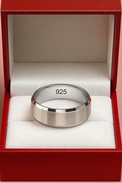 deren gümüş 7mm Mat Zemin Kenar Pahlı Gümüş Alyans Söz,Nişan,Evlilik,Çift Yüzükleri