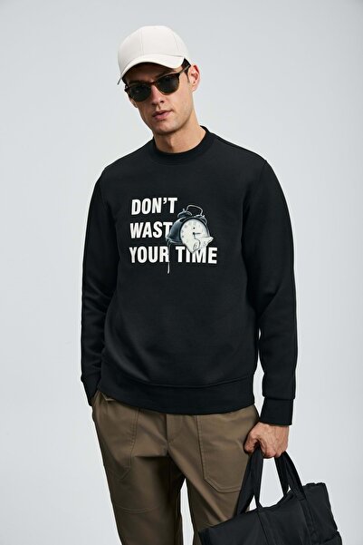 Lufian 112030173 Henry Erkek Sweatshirt SİYAH