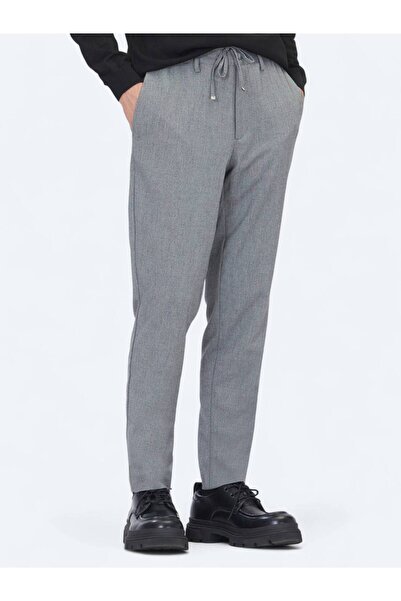 Kip Anthracite Straight Woven Jogging Fit Casual Trousers