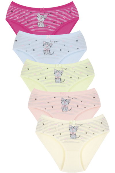 Newlilla 011 lány mix színes 5 csomagos nyomott bugyi V21