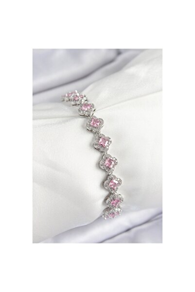 Epilons سوار نسائي من النحاس والزركون والربيع الوردي موديل باجيت فضي اللون من...