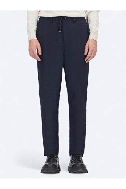 Kip Μπλε Navy Straight Woven Jogging Fit Casual παντελόνι