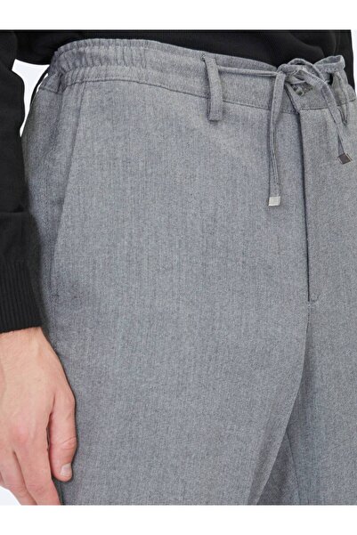 Kip Anthracite Straight Woven Jogging Fit Casual Trousers