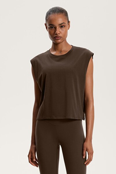 Oysho Cotton blend sleeveless seamless T-shirt