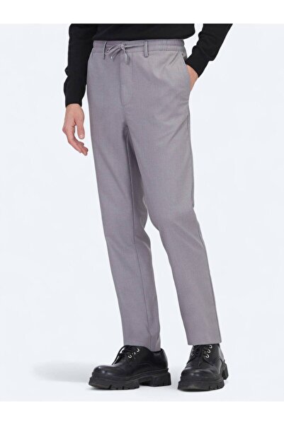 Kip Gray Plain Woven Jogging Fit Casual Trousers