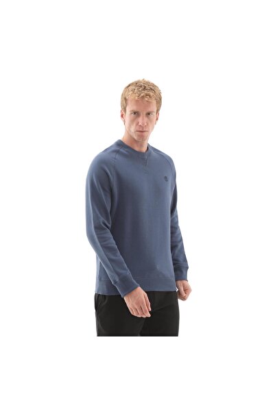 Timberland B0A2BNKEYO1-R Exeter River Brushed Back Crew Sweatshirt pentru bărbați Sweatshirt Albastru