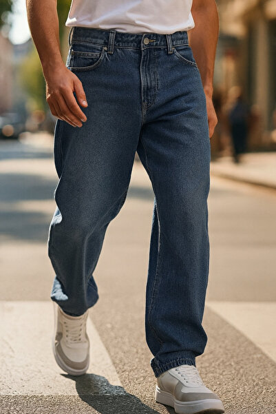 CEDY DENIM Yüksek Kalite Baggy Fit Jean Leon Yüksek Bel Bol Kesim Kot Pantolo...