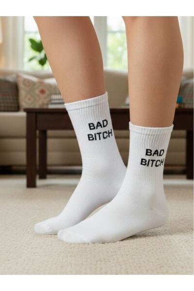 AKSU ÇORAP جوارب رياضية للتنس مكتوبة من Bad Bitch