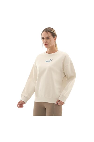 Puma 688078-87 Ess Nature 2.0 Crew Kadın Sweatshirt Bej